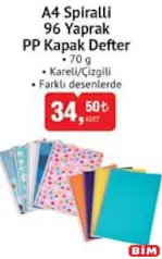 STUDİ A4 SPİRALLİ 96 YAPRAK PP KAPAK DEFTER 70 G KARELİ/ÇİZGİLİ STUDİ A4 SPİRALLİ 96 YAPRAK PP KAPAK DEFTER 70 G KARELİ/ÇİZGİLİ